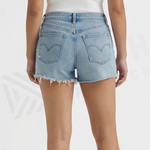 Shorts de Mezclilla Cómodos de Cintura Baja para Mujer, Personalizados, Desgastados, Casuales, a la Moda, con Estilo, para el Verano - Product Image 2