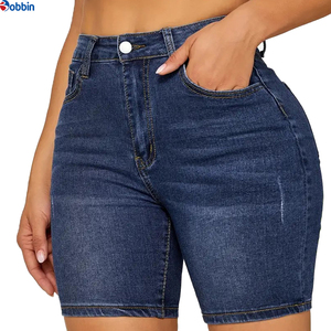 BOBBIN INDUSTRIES Short en jean d'été pour femme, décontracté, de haute qualité, confortable, couleur personnalisable, respirant, poches boutonnées, style vintage et tendance - Product Image 3