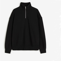 Sweat-shirts imprimés à col zippé 100 % coton de haute qualité pour le streetwear, respirants et thermiques en molleton bouclette, vente en gros