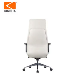 Chaise de bureau exécutive moderne KINSHA en cuir PU, dossier haut, accoudoirs réglables, hauteur réglable, base pivotante chromée, ergonomique - Product Image 3