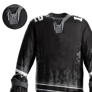Maillot de hockey sur glace uni, fabriqué au Pakistan, pour hommes, grandes tailles, faible MOQ, OEM, 100% polyester - Product Image 2