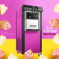 Machine à glace molle double saveur professionnelle pour centres commerciaux, restaurants et cafés