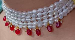 Collar de Perlas de Agua Dulce de Alta Calidad, Chapado en Plata AAAA, Perlas de Tahití Blancas en Forma de Patata, Certificado IGI, 5 Hilos - Product Image 4