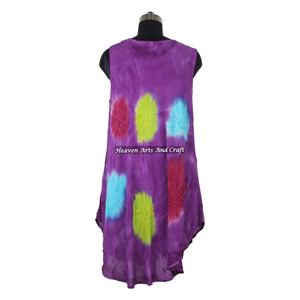 Rayon Fabric Tie Dye Dress for Women Party Wear Tie Dye Long Maxi <b>Hand</b> Made Dress With Sleeveless Tie Dye Round Neck Boho Long - Product Image 2