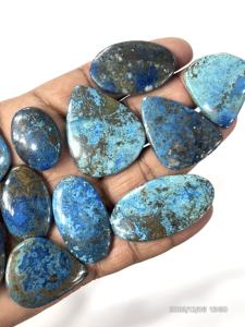 Azurite bleue naturelle, pierres précieuses brutes, cabochons, formes et tailles variées, environ 20 à 30 mm - Product Image 6