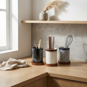 Refined Stoneware Ceramic <b>Utensil</b> <b>Holder</b> Speckled Reactive Glaze High Fired Thick Durable Heat Resistant <b>Kitchen</b> <b>utensil</b> <b>holder</b> - Product Image 4
