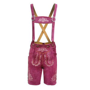 Men's Solid Casual Lederhosen Shorts with Button Fly and Eco-Friendly Design for Festival and Party Events - Product Image 1