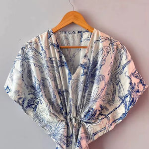 ชุดเดรสผ้าฝ้ายลายดอกไม้ทรงคาฟตัน ไซส์พลัส สไตล์โบโฮ - Product Image 1