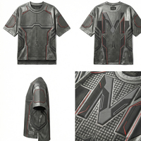 T-shirt de créateur urbain streetwear métallisé haut de gamme, chemise décontractée de luxe surdimensionnée pour homme MALUZA 100% coton à séchage rapide