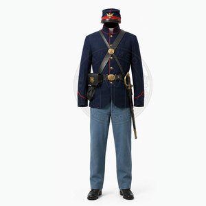 ชุดเครื่องแบบทหารราบผ้าฟลีซ ดีไซน์คลาสสิก ระบายอากาศได้ดี น้ำหนักเบา ทนทาน สำหรับผู้ชาย เหมาะสำหรับงานประเพณีทางประวัติศาสตร์ - Product Image 2