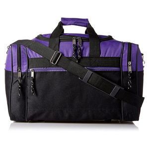 Sac de sport unisexe en nylon violet et noir, forme rectangulaire, fermeture éclair, plusieurs compartiments, sangle réglable, pour l'entraînement et les voyages - Product Image 1