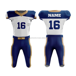 Uniformes de football américain personnalisés en polyester épais avec empiècements en maille sur les épaules, pantalon court respirant avec panneaux latéraux en spandex - Product Image 4