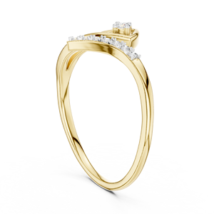 CLASSIC WOMEN'S LAB-GROWN CUT DIAMOND RING SET 18KT YELLOW GOLD RHODIUM PLATED SIDE STONE <b>for</b> ENGAGEMENT WEDDING PARTY <b>GIFTING</b> - Product Image 2