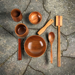 Ensemble de vaisselle en bambou durable 5 pièces Polaris Agri personnalisable avec ustensiles en bois pour la cuisine vente en gros - Product Image 1