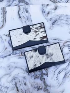 Portefeuille de grande taille en cuir de fourrure de vachette pour femmes sac à main en cuir véritable pochette porte-cartes motif occidental portefeuille en gros - Product Image 2