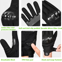 Gants de course en cuir sur mesure, pleine longueur, coupe-vent, respirants, grande taille, avec protection articulaire en fibre de carbone, antidérapants et imperméables