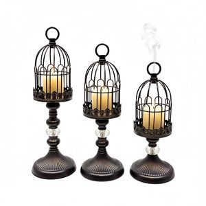 Customized Antique Retro <b>Birdcage</b> Iron Candle Holder Lantern Stand Handmade Heat Resistant Durable <b>Decor</b> Home Wedding Party - Product Image 1