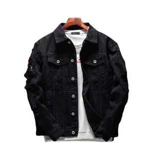 แจ็กเก็ตยีนส์มีฮู้ดมีตัวอักษรลำลองสำหรับผู้ชายพร้อมกางเกงยีนส์ชุดฤดูหนาวมีสไตล์ - Product Image 2