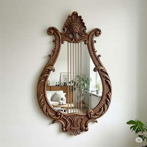 กรอบกระจกไม้แกะสลักดีไซน์ทันสมัยและสวยงาม พร้อมการตกแต่งที่สมบูรณ์แบบและขนาดมาตรฐาน - Product Image 1