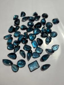 Topacio Azul de Londres al por Mayor, Piedras Preciosas Sueltas, Formas Mixtas, Corte Facetado Azul Natural para Joyería - Product Image 6