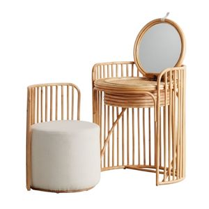 Juego de tocador de ratán más vendido con silla, venta al por mayor, fábrica de Vietnam, precios competitivos, tamaño personalizado - Product Image 1