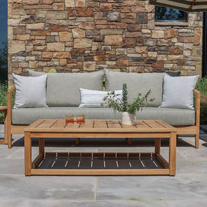 Ensemble de canapés d'angle d'extérieur en teck de qualité supérieure, imperméable, pour villa, hôtel, club de plage et resort, salon de patio - Product Image 2