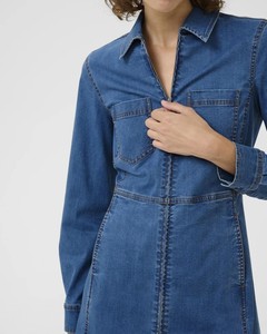 OME/ODM ชุดเดรสแขนกุดผ้ายีนส์ลูกไม้ติดกระดุมเป็นมิตรต่อสิ่งแวดล้อมแบบลำลอง - Product Image 6