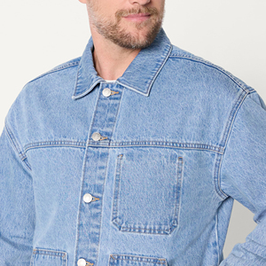 Custom Direct Factory Casual Hip Hop Denim <b>Jacket</b> Factory Wholesale <b>Men's</b> Bule Denim <b>Jacket</b> Modern Slim Fit Cheap Winter <b>Jacket</b> - Product Image 5