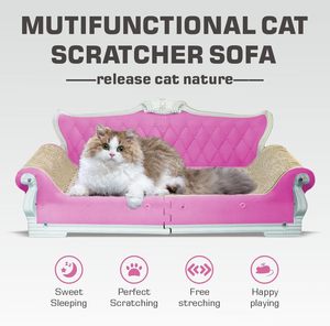 Modern Luxury Sofa Shaped Wood <b>Cat</b> <b>Scratching</b> <b>Board</b> Extra Large <b>Cat</b> Scratcher Bed 27.5inch Multi-<b>Cat</b> Catnip - Product Image 4