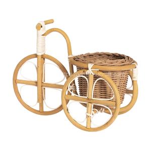 Boho VIBE ตะกร้าหวายทรงกระถางดอกไม้ทำจากวัสดุธรรมชาติสำหรับเก็บจักรยานสามล้อขายส่งจากเวียดนาม - Product Image 4
