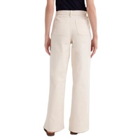 Jean décontracté taille plus pour femme, coupe droite mi-large, en denim tissé doux, respirant, écologique, lavé, idéal pour l'été