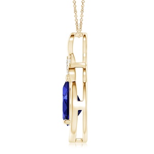 Colgante Infinito de Oro Sólido de 14K con Zafiro Azul Natural en Forma de Pera y Motivo de Diamantes en X, Joyería Fina Clásica, Regalo de Aniversario para Ella - Product Image 2