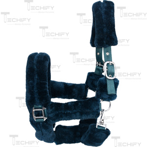Harnais pour cheval rembourré en fausse fourrure de qualité supérieure, réglable, en peluche douce avec boucle métallique, collier confortable pour équidés - Product Image 1