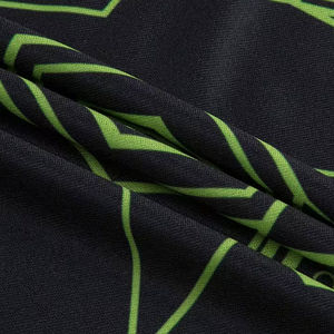 Camisa Polo Geométrica Negra y Verde para Hombre, Patrón Hexagonal, Ligera, Transpirable, Informal, Deportiva, de Manga Corta con Botones - Product Image 6