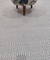 Tapis Kilim en coton fait main avec motif abstrait, tissé à la main, réversible, à poils ras et fins, pour salon