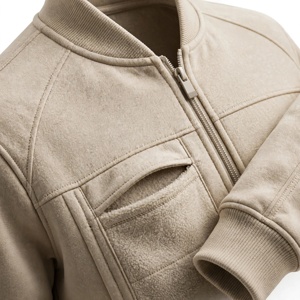 Ensemble de survêtement à capuche zippé en polyester/coton pour homme, couleur personnalisée, coupe ample, décontracté, uni, pour l'été, avec poches latérales - Product Image 4