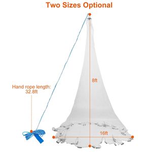 ตาข่ายดักปลาแบบมือถือ ขนาด 8 ฟุต พร้อมตัวถ่วงโซ่ ง่ายต่อการโยน ดักเหยื่อได้ดี มีฐานกว้าง - Product Image 6