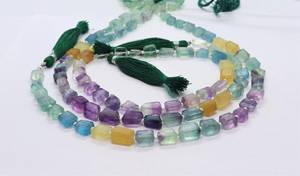 ลูกปัดฟลูออไรต์หลากสีทรงเหลี่ยมขนาด 7-7.5 มม. ลูกปัดพลอยฟลูออไรต์ขัดเงา 13 นิ้ว ลูกปัดฟลูออไรต์ทรงเหลี่ยมหลากสี - Product Image 5