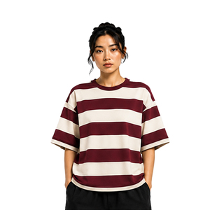Camisetas Premium de Algodón para Mujer, Corte Holgado, Manga Corta, Estilo Casual Urbano, Personalizables, OEM, ODM, Marca Privada, Proveedor Mayorista - Product Image 3
