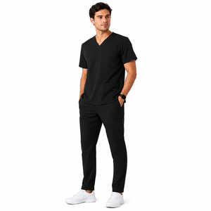 Uniformes Médicos de Primera Calidad para Hombre, 100% Algodón, Color Negro, con Logotipo Personalizado, Marca Privada, Ropa de Trabajo para Personal de Salud, Uniformes de Hospital - Product Image 2