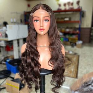 Perruques Cheveux Humains Ondulés Naturels les Plus Vendues, Perruques Frontales en Dentelle Cheveux Vietnamiens Bruts, Style Sans Colle, Perruque Longue Densité 180% 250% Personnalisable - Product Image 1