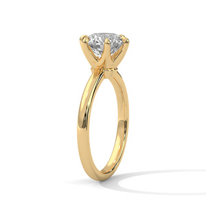 Elegant Design Brilliant Round Cut Lab Grown Diamond <b>Ring</b> <b>Crafted</b> From 14K Yellow Gold Six Prong Set GRA Certified Women Jewelry - Product Image 2
