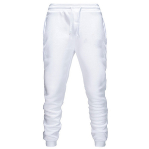 Pantalon de jogging décontracté en coton noir pour homme, taille élastique avec cordon de serrage, tricoté mi-lourd pour l'automne - Product Image 2