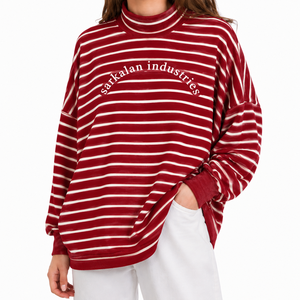 Vente Chaude Sweat-shirt Femme Col Montant en Molleton Doux avec Ourlet et Poignets Côtelés Manches Longues Broderie Personnalisée Fournisseur en Gros - Product Image 1