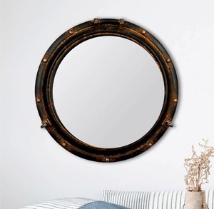 Espejo de Pared con Forma de Ojo de Buey Náutico – Espejo de Metal Vintage con Diseño de Ventana de Barco para Decoración de Hogares Costeros y Baños - Product Image 3
