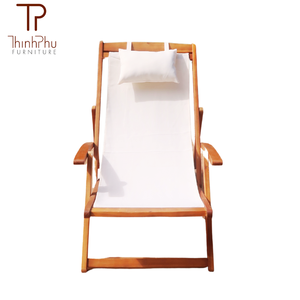 Silla de Playa Plegable de Madera ThinhPhu, Tela Oxford, Silla Luna Plegable Minimalista para Exteriores - Product Image 4