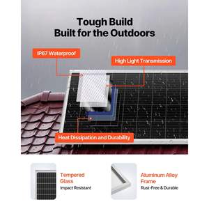 Kit solaire complet 1200W 24V pour grande maison, abri, ferme, 6 panneaux monocristallins 200W, système énergétique LiFePO4 25,6V 300Ah - Product Image 3