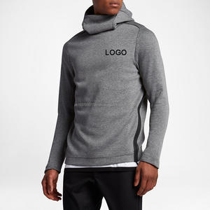 Sweat-shirt à capuche ample pour homme, vêtements d'usine, populaire, personnalisé, épais, 100% coton, noir, en laine - Product Image 3