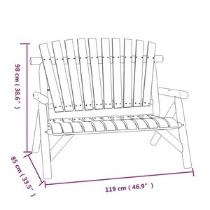 Banc de jardin ergonomique de taille moyenne en bois d'épinette massif naturel, mobilier de patio - Product Image 6