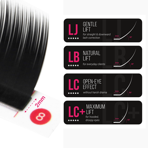 CharmLash L Family Special Curl Lash Trays LJ LB LC LC+ Extensiones de Pestañas Premium PBT Tejidas a Mano al por Mayor Efecto Lifting Natural - Product Image 1